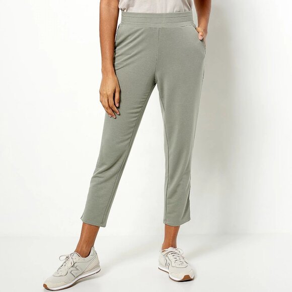 Belle by Kim Gravel Luxe French Terry Cropped Pants. 14924 - Picture 1 of 2